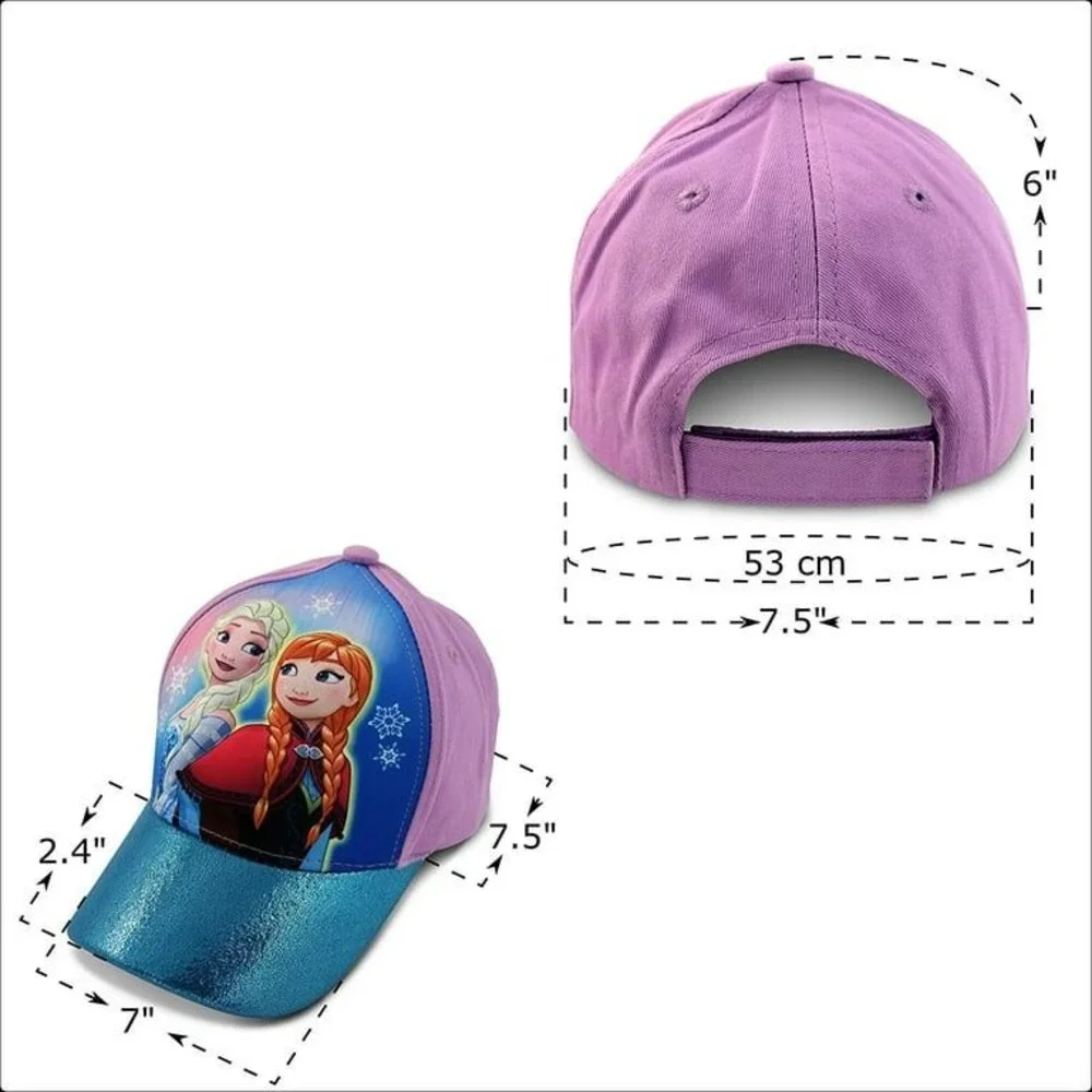 Disney Frozen Elsa Anna‎ little Girls Baseball Cap Purple Glitter Brim Magic Hat